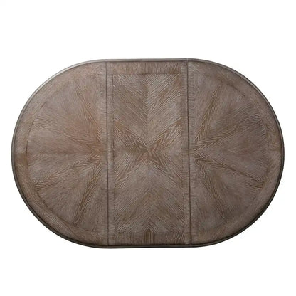 Table à dîner ronde sur pied avec rallonges escamotables - 2 finitions – Sanzelize Design