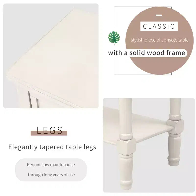 Console étroite de 60 cm avec 3 tiroirs et étagère, table d'appoint pour petite entrée ou salon – Sanzelize Design