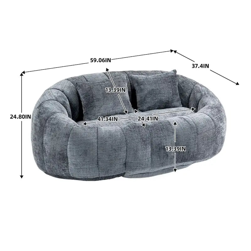 Fauteuil poire paresseux en chenille – Sanzelize Design
