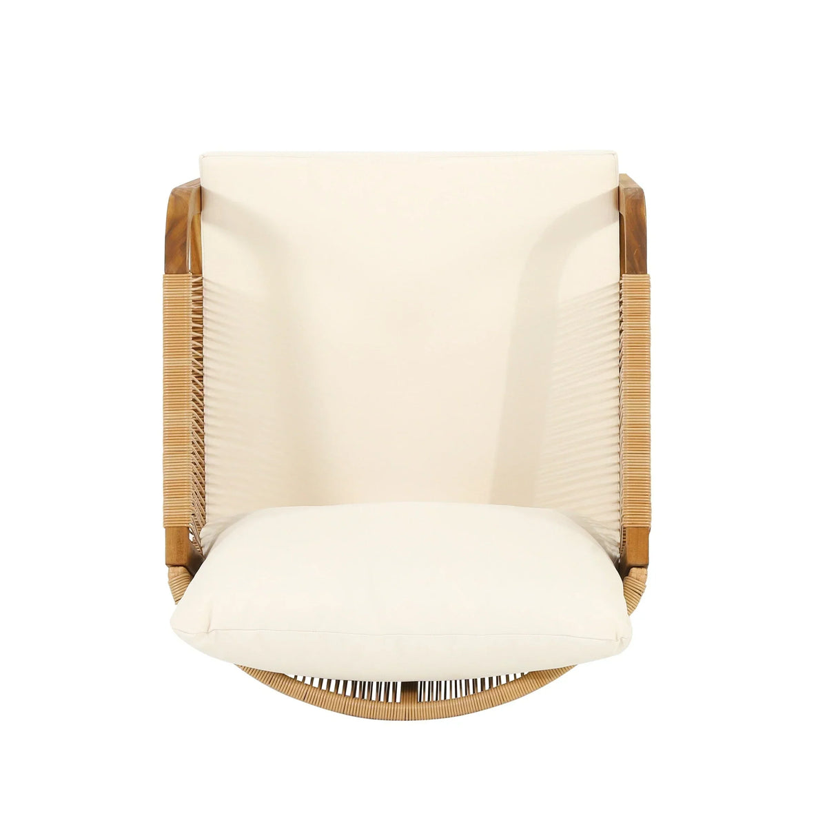 Ensemble de fauteuils de club en bois d'acacia et osier Jabe d'extérieur – Sanzelize Design