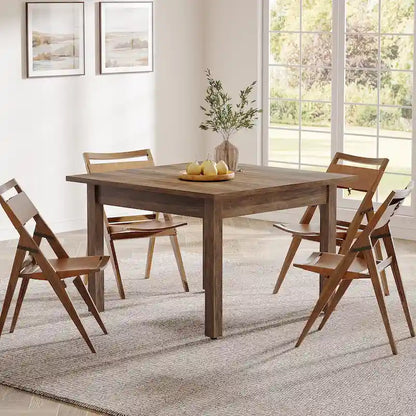 Table à manger carrée de 100 cm pour 2-4 personnes avec pieds en bois massif pour salon et salle à manger – Sanzelize Design