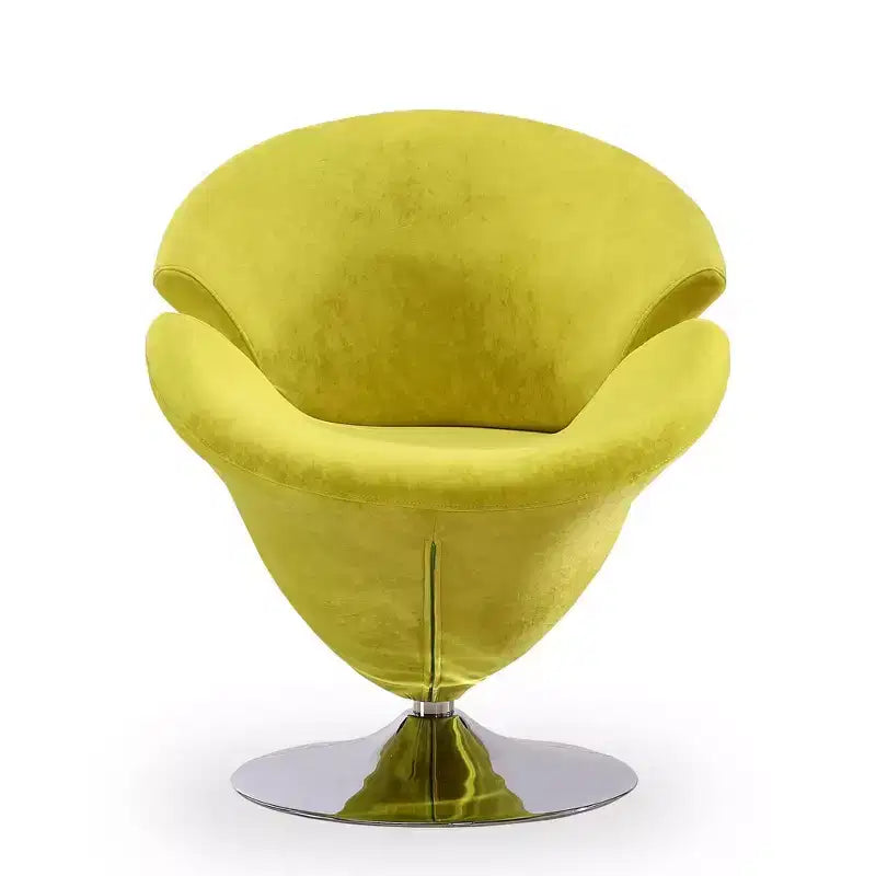 Lot de 4 Chaises d'appoint pivotantes Tulip Orange/Jaune: Revêtement en velours, Aucun assemblage requis – Sanzelize Design