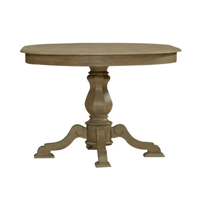 Table à dîner ronde sur pied avec rallonges escamotables - 2 finitions – Sanzelize Design