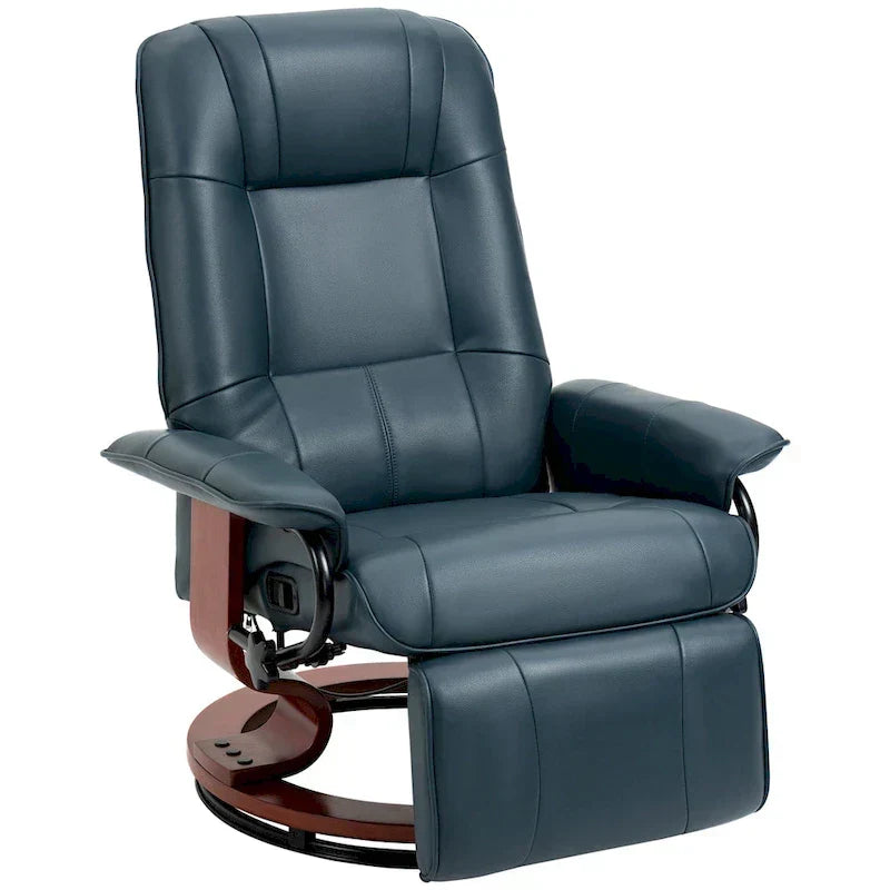 Fauteuil inclinable manuel pivotant en similicuir avec repose-pieds confortable et relaxant – Sanzelize Design
