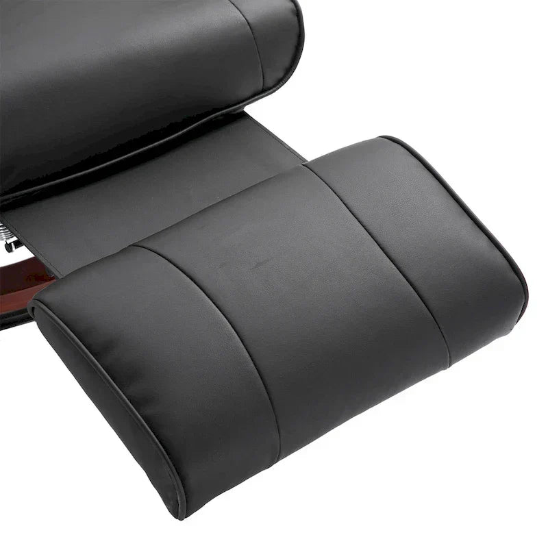 Fauteuil inclinable manuel pivotant en similicuir avec repose-pieds confortable et relaxant – Sanzelize Design