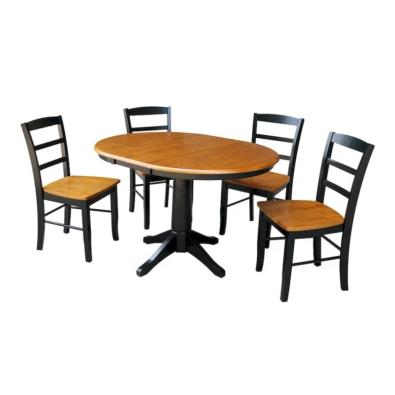 Table à manger ronde extensible 91,4 cm avec 4 chaises Madrid – Sanzelize Design
