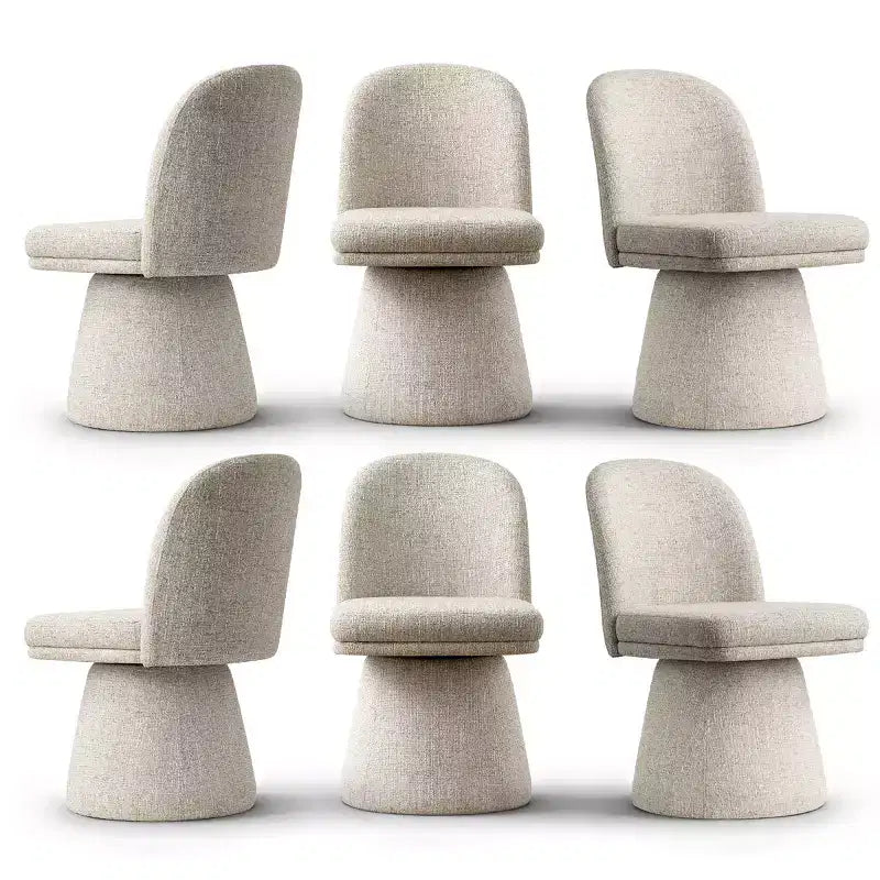 Lot de 6 chaises de salle à manger modernes sans accoudoirs, pivotantes à 360°, avec piétement tulipe – Sanzelize Design