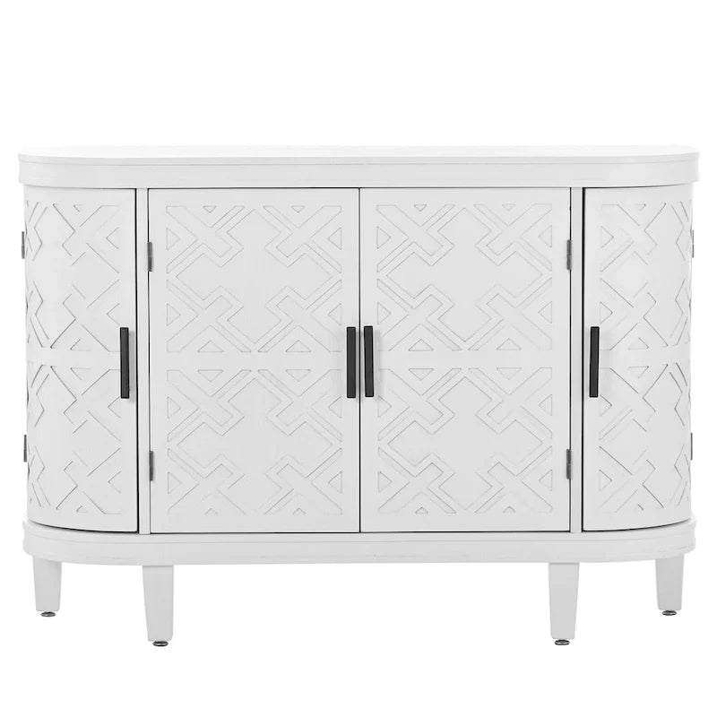Meuble de rangement d'appoint, buffet en bois avec portes à motif ancien pour couloir, entrée, salon, chambre – Sanzelize Design