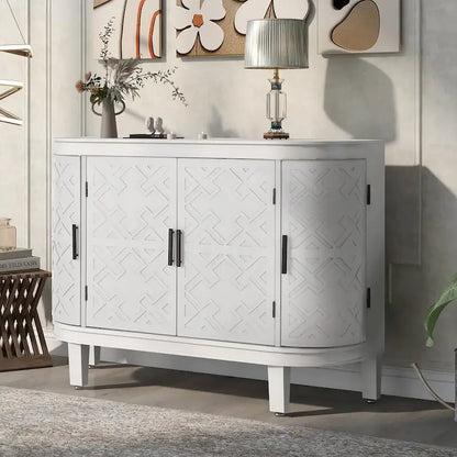 Meuble de rangement d'appoint, buffet en bois avec portes à motif ancien pour couloir, entrée, salon, chambre – Sanzelize Design