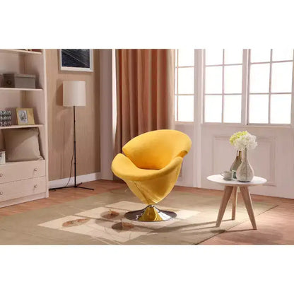 Lot de 4 Chaises d'appoint pivotantes Tulip Orange/Jaune: Revêtement en velours, Aucun assemblage requis – Sanzelize Design