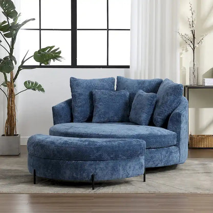 Fauteuil Moderne Rond Avec 5 Coussins Et Pouf Optionnel – Sanzelize Design