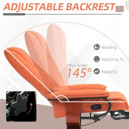 Fauteuil inclinable manuel pivotant en similicuir avec repose-pieds confortable et relaxant – Sanzelize Design