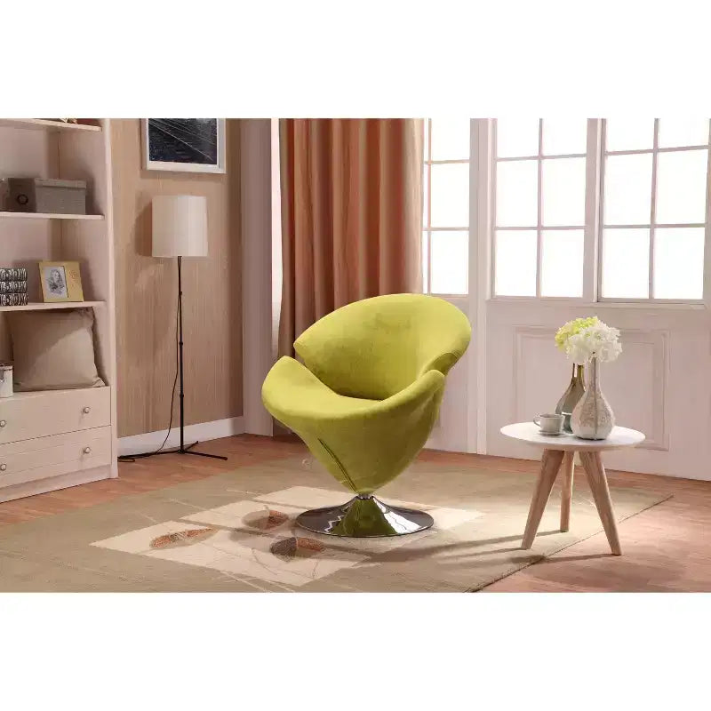 Lot de 4 Chaises d'appoint pivotantes Tulip Orange/Jaune: Revêtement en velours, Aucun assemblage requis – Sanzelize Design