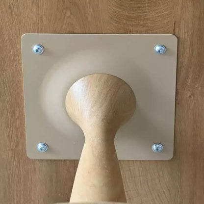 Table à manger ronde moderne avec piédestal, finition grain de bois – Sanzelize Design