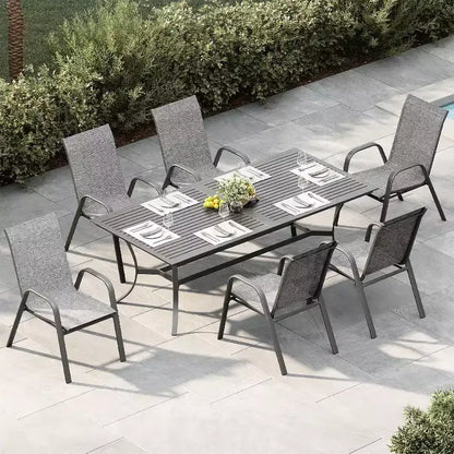 Chaises de jardin, Lot de 4/6 chaises de salle à manger empilables d'extérieur en textilène léger résistant aux – Sanzelize Design
