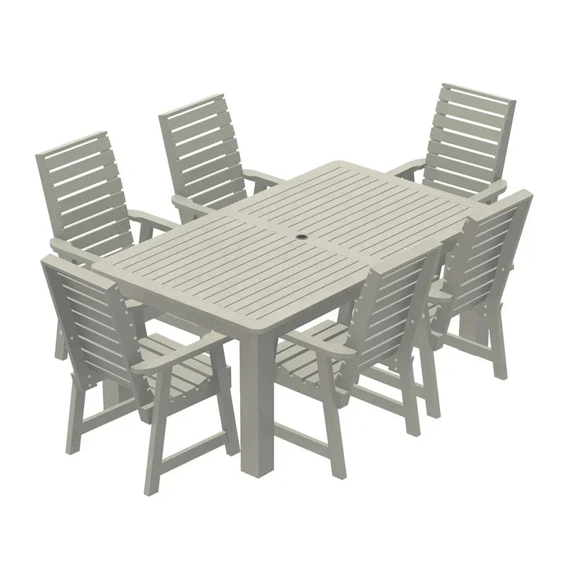 Ensemble de salle à manger d'extérieur 7 pièces, table 107 x 183 cm – Sanzelize Design