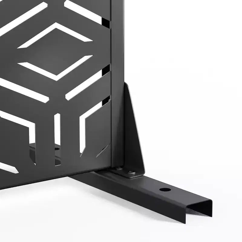 Paravent à 3 panneaux avec motif géométrique – Acier galvanisé noir – Sanzelize Design
