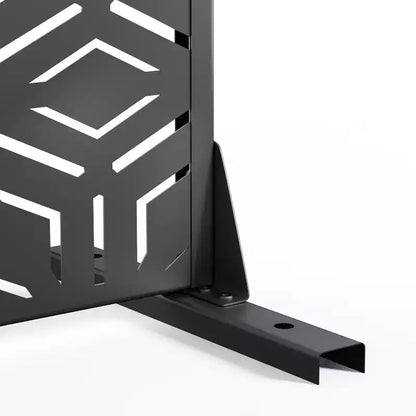 Paravent à 3 panneaux avec motif géométrique – Acier galvanisé noir – Sanzelize Design
