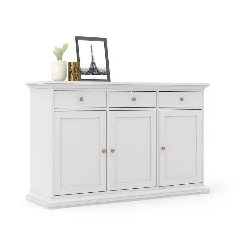Buffet 3 portes et 3 tiroirs, Blanc – Sanzelize Design