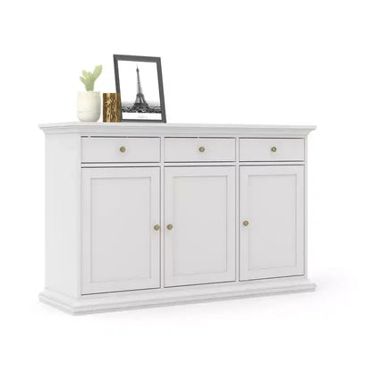 Buffet 3 portes et 3 tiroirs, Blanc – Sanzelize Design