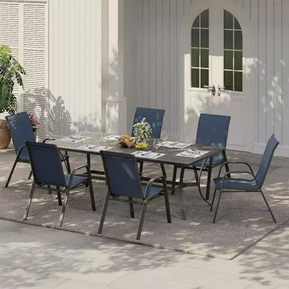 Chaises de jardin, Lot de 4/6 chaises de salle à manger empilables d'extérieur en textilène léger résistant aux – Sanzelize Design