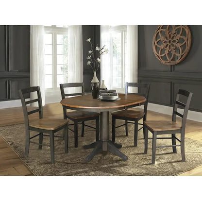 Table à manger ronde extensible 91,4 cm avec 4 chaises Madrid – Sanzelize Design