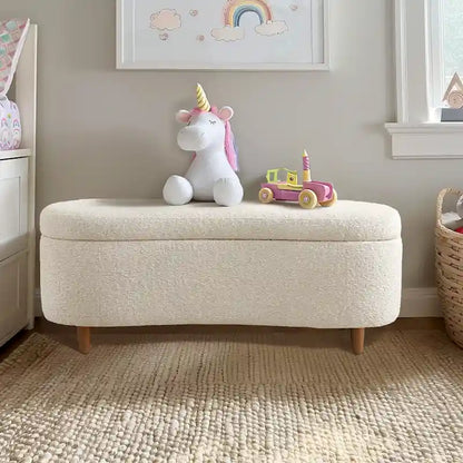 Banc de rangement rabattable Bailey Taupe Boucle – Sanzelize Design