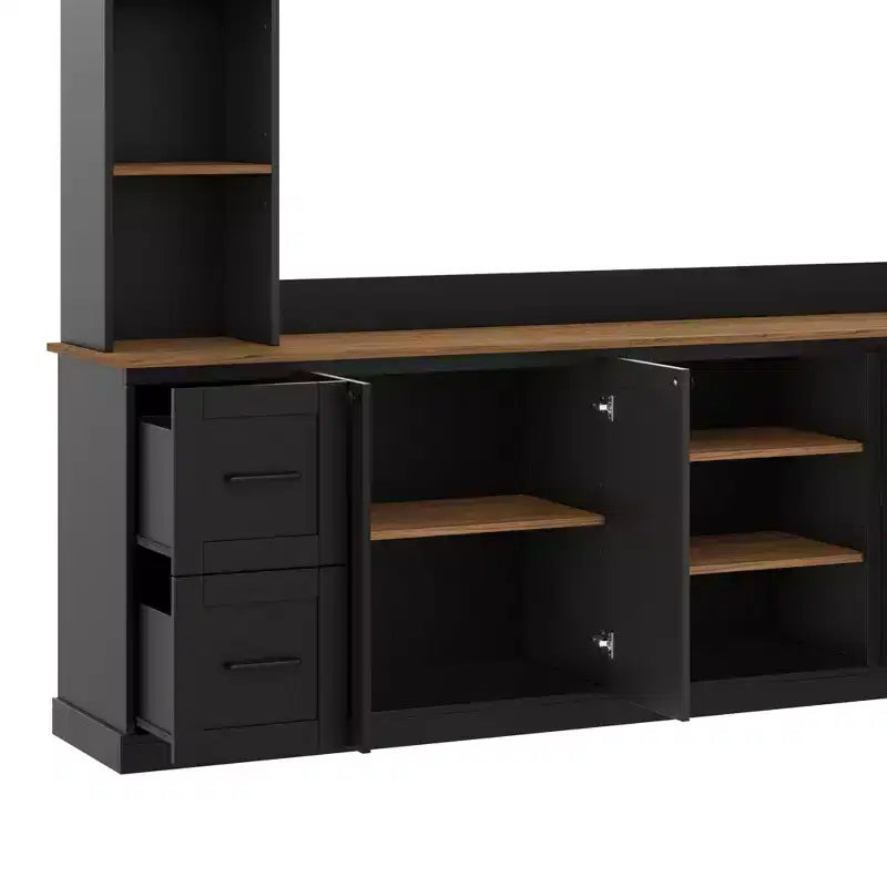 Meuble TV mural 4-en-1 de style campagnard, convient aux téléviseurs jusqu'à 178 cm – Sanzelize Design