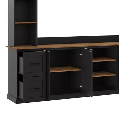 Meuble TV mural 4-en-1 de style campagnard, convient aux téléviseurs jusqu'à 178 cm – Sanzelize Design