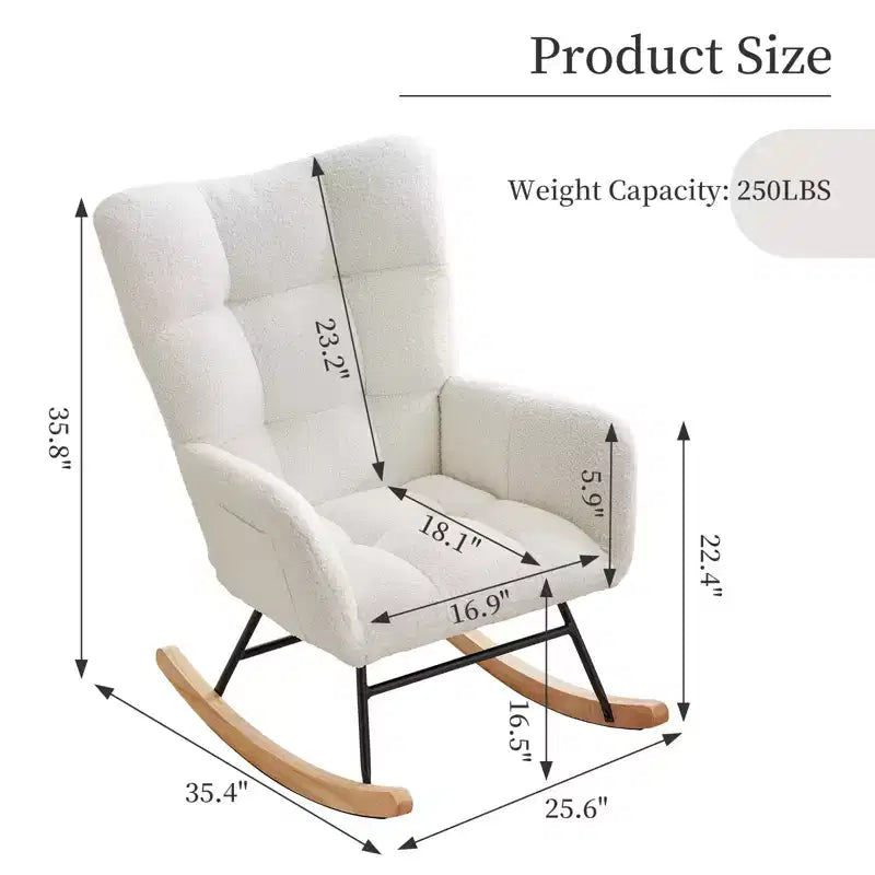 Fauteuil à bascule pour chambre d'enfant, Fauteuil à bascule pour salon pour l'allaitement – Sanzelize Design