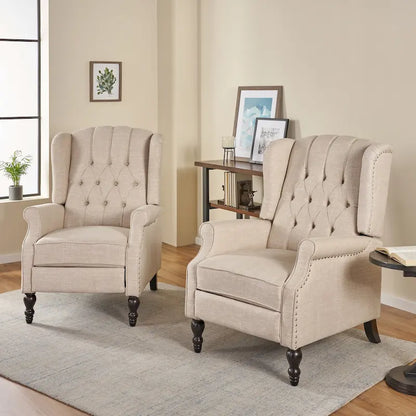 Fauteuils inclinables en tissu touffeté Walter (lot de 2) – Sanzelize Design