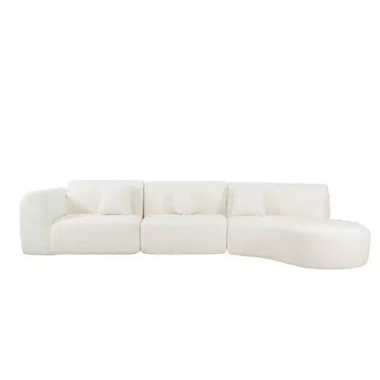 Canapé d'angle moderne incurvé de 355 cm avec méridienne, ensemble 3 pièces, pour salon – Sanzelize Design