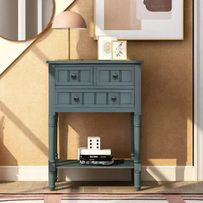Console étroite de 60 cm avec 3 tiroirs et étagère, table d'appoint pour petite entrée ou salon – Sanzelize Design