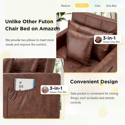 Fauteuil convertible 3-en-1, plusieurs coloris, une place – Sanzelize Design