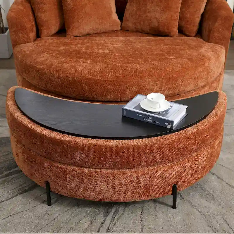 Fauteuil Moderne Rond Avec 5 Coussins Et Pouf Optionnel – Sanzelize Design